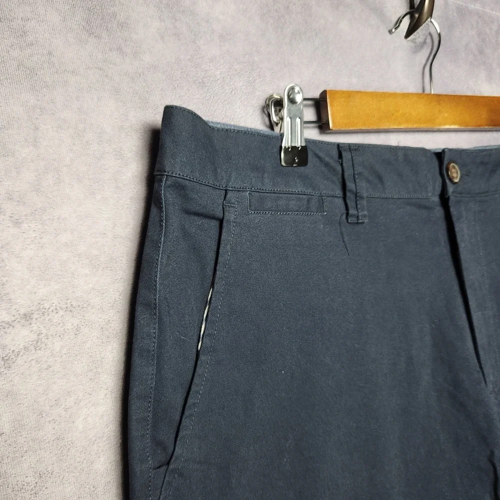 Flag & Anthem Mens Navy Blue Chino Shorts Size 34 CORESH409 Stretch‎ Flat Front